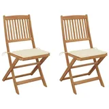 vidaXL Klappbare Gartenstühle 50 x 50 x 88 cm weiß 2 St.