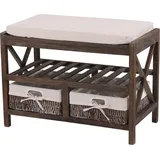 MCW MCW-C48 65 x 45 x 34 cm Sitzbank Schuhregal braun / braun