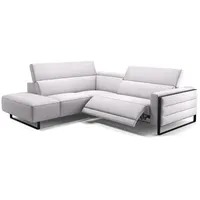 Sofanella Ecksofa Leder DELTONA, Eckcouch, Ecksofa, Sitzecke, Polsterecke, Leder Sofas, Ledersofa weiß