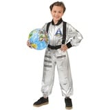 Funny Fashion Kostüm Astronaut Tobias Kostüm für Kinder - Silber 104