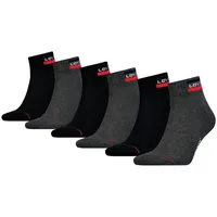 Levi's Levi's® Kurzsocken, (Packung, 6 Paar), mit breitem Logobund Levi's® mid grey/black