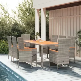 vidaXL Garten-Essgruppe 9-tlg. Grau