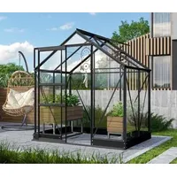 Vitavia Gewächshaus Pontos 2500, ESG, inkl. Fundament, ca. B195/H207/T137 cm, Schwarz