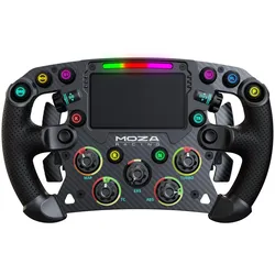 MOZA Racing MOZA FSR Highend Formel-Lenkrad 28 cm Lenkrad für Racing-Simulatoren, originalgetreuer Formel-1-Look, 280 mm Durchmesser, mit integriertem Bildschir