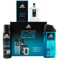 Adidas Ice Dive Geschenkset 3-teilig 1 x 50ml EdT - 250ml Duschgel - 150ml Deo