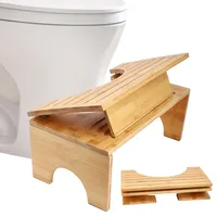 Klappbar Toilettenhocker aus Bambus,Toilettenhocker Erwachsene mit 4-stufige Winkelverstellung,Rutschfesten Füßen,Ergonomie Klohocker in C-Form für Bekämpft Verstopfung Blähungen,Bequeme Ausscheidung
