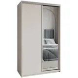 masseno Schwebetürenschrank TAVI 120 x 205 x 60 cm Beige/Gelb