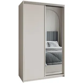 masseno Schwebetürenschrank TAVI 120 x 205 x 60 cm Beige/Gelb
