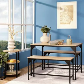 Tectake tectake® Sitzgruppe, 3-teilig, Industrial Style, mit höhenverstellbaren Kunststofffüßen