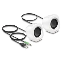 DeLock Mini Stereo PC Lautsprecher mit 3,5 mm Klinkenstecker und USB