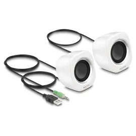 DeLock Mini Stereo PC Lautsprecher mit 3,5 mm Klinkenstecker und USB