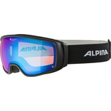 Alpina DOUBLE JACK Planet Q-LITE - Verspiegelte, Kontrastverstärkende OTG Skibrille Mit 100% UV-Schutz Für Erwachsene, black matt, One Size
