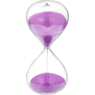 SuLiao Sanduhr, Lila Sanduhr Groß 60 Minuten, Sanduhr Timer 60 Min, Sanduhren Zeit Geeignet für Kinder, Klassenzimmer, Zuhause, Schreibtisch, Bürodekoration