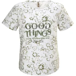 G.I.G.A.    T-Shirt »GS 47 WMN TSHRT«, Florales Damen T-Shirt, elastisch, hoher Baumwollanteil, bequem, Gr. 40, weiß, , 85560317-40