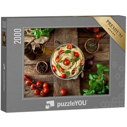 puzzleYOU Puzzle Frische Pasta mit Olivenöl und Knoblauch, 2000 Puzzleteile, puzzleYOU-Kollektionen Pasta