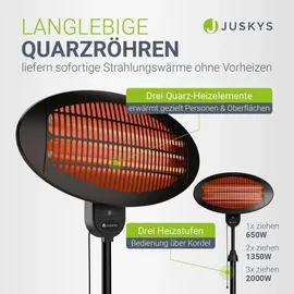 Juskys Infrarotstrahler 2000 W Schwarz