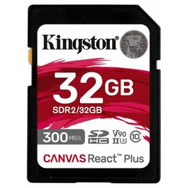 Kingston Canvas React Plus R300/W260 SDHC 32GB, UHS-II U3, Class 10 (SDR2/32GB)