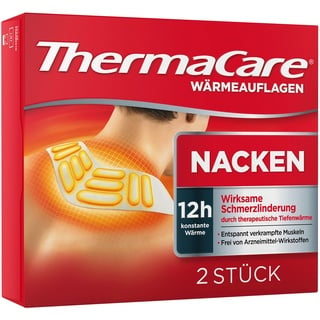 ThermaCare Nackenumschläge – Wärmeumschläge für Schulter & Nacken zur Linderung von Nackenschmerzen – Tiefenwärme zum Entspannen & Lockern der Muskeln – 2 Stück pro Packung