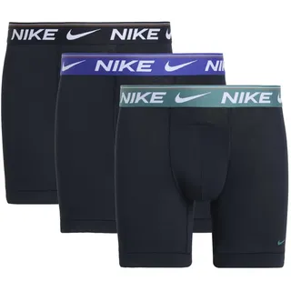 3er Pack NIKE Boxershorts Briefs Herren UA7 - BLK evrgreen aura/deep night/BLK wb S