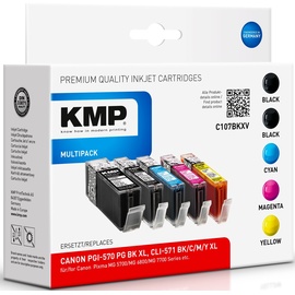 KMP C107BKXV kompatibel zu Canon PGI-570XL schwarz + CLI-571XL CMYK (1569,0050)