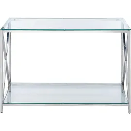 Beliani Audet Konsolentisch 120 x 40 x 76 cm Silber/Transparent