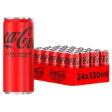 Coca-Cola Zero Sugar - koffeinhaltiges Erfrischungsgetränk mit originalem Coke-Geschmack - null Zucker und ohne Kalorien - in stylischen Dosen (24 x 330 ml)