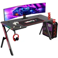 Todeco 160 x 60cm Gaming Tisch Gaming Schwarz PC