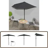 Vidaxl - Balkon-Sonnenschirm mit Alu-Mast Anthrazit 270x144 cm Halbrund - Balkonschirm - Sonnenschutz - Gartensorgen - Halbmondschirm - Patio Möbel