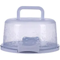 Generisch Tortentransportbox Kuchenbehälter Transportbox Rund Mit Deckel Torten Transport Box mit Deckeln und Tragegriff für 10 Zoll Kuchen Griffen Kuchencontainer für Kuchen, Kekse, Torte (Lila)