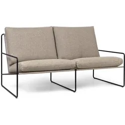 Desert Sand Gartensofa doppelt mit schwarzem Rahmen