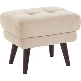 Andas Hocker »Hemmink« mit Knopfheftung beige