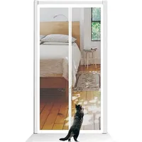 Haustiersicher Verbesserte Katzengittertür 100x220cm, Haustiersichere Gittertür Mit Beidseitigem Reißverschluss, Freiheit Für Katze Und Hund, Ist Ideal Für Die Balkontür, Schlafzimmer, Küchentür (Col