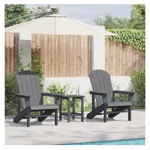 vidaXL Adirondack Stühle Gartenstuhl 74 x 82 x 90 cm hellgrau 2 St.