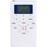 HRD-102 Mini Pocket Digital 2Ch Single Band FM Radio Receiver mit Kopfhörer-Weiss - Weiß