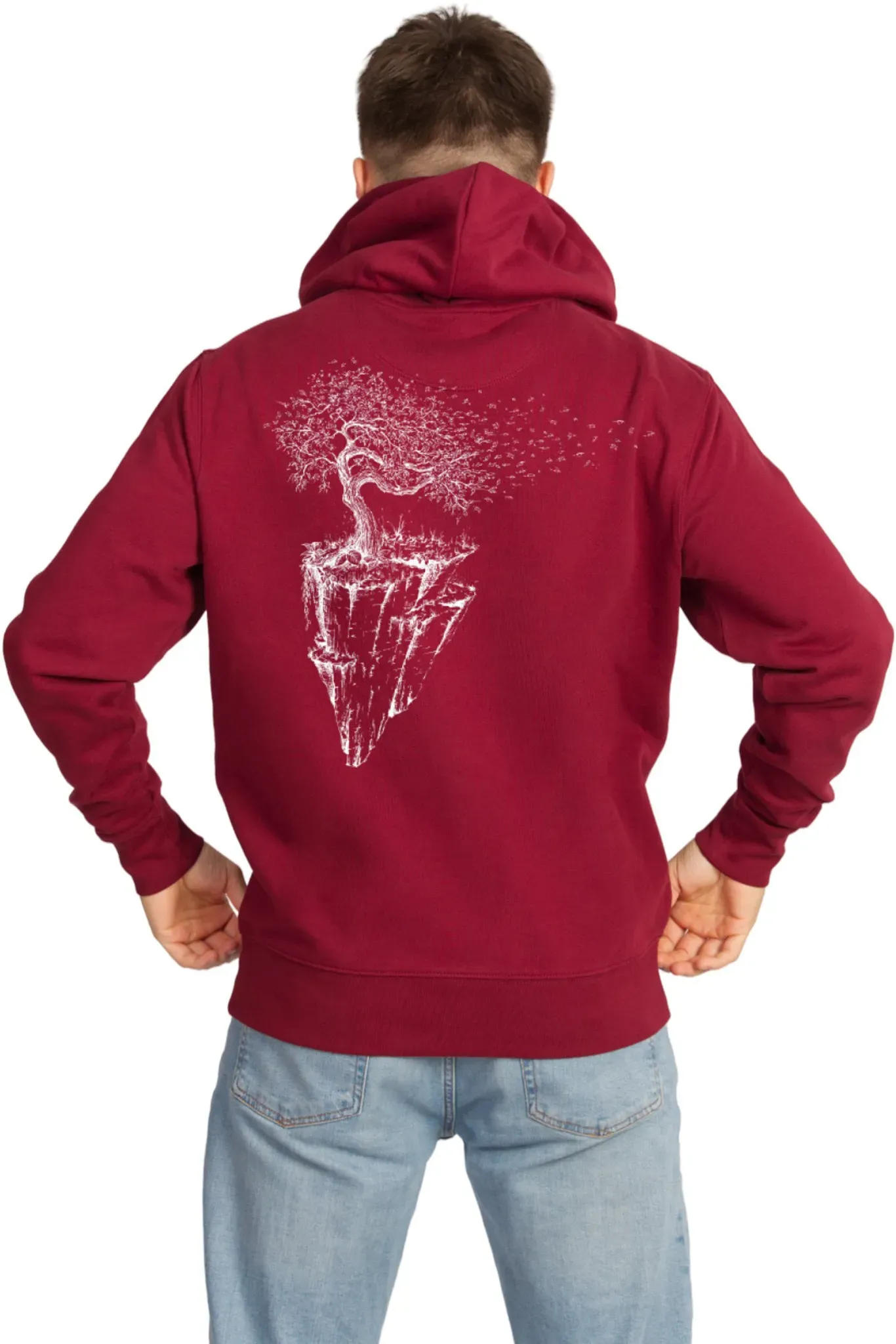 Life-Tree Hoodie Maple Island, burgundy, XS