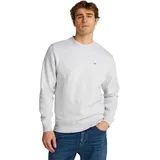Tommy Jeans TJM Reg S Flag Crew Pullover Sweatshirt, Herren, Grau (Silver Grey Heather), XXL