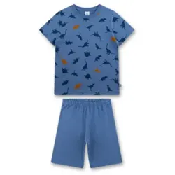 Sanetta Schlafanzug kurz blau Dinosaurier, Kindermode (2 - 6 Jahre)