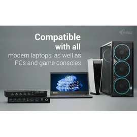 iTEC i-tec USB-C KVM Dock PRO for 3 Hosts, Dual Video, mit 2x Power Delivery max 92W