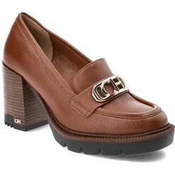 Braune Halbschuhe CheBello Elegante Damen Lederschuhe Mit Absatz, 38