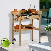 Dobar Pflanztisch mit 3 Schubladen 78 x 88 x 38 cm Natur