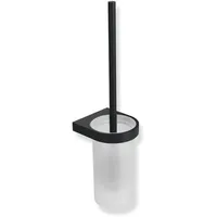 Hewi System 800 Toilettenbürstengarnitur 800.20.10265DC 105x420x120mm, Kristallglas satiniert, schwarz