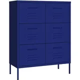 vidaXL Schubladenschrank Marineblau 80x35x101,5 cm Stahl