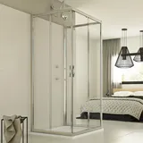 Idralite Evolution Trio Duschkabine mit Schiebetür 80 x 80 cm H198 ESG-Klarglas