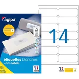 Agipa Universaletiketten 118986 Weiß 99,1 x 38,1 mm