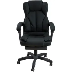 Schreibtischstuhl Bürostuhl Gamingstuhl Racing Chair Chefsessel mit Fußstütze Schwarz
