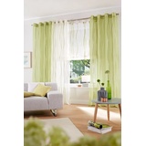 my home Gardine Dimona, my home, Ösen (2 St), transparent, Voile, 2er-Set, transparent, Voile, Polyester grün 140 cm x 245 cm