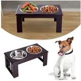 PawHut Futternapf Edelstahl MDF