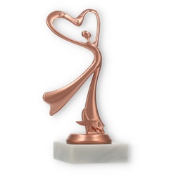 Pokal Kunststofffigur Modern Dance bronze auf weißem Marmorsockel 17,5cm