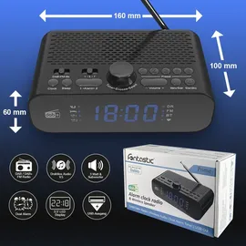 Fontastic DAB+/FM Radiowecker und Drahtloser Lautsprecher sw