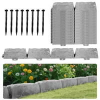JUOIFIP 16er Set Garden Landscape Edging Borders Rasenkante Kunststoff, Flexible Rasenkante & Beetumrandung Kunststoff für Garten, Rasen, Wege und Blumenbeete, 6M Beeteinfassung